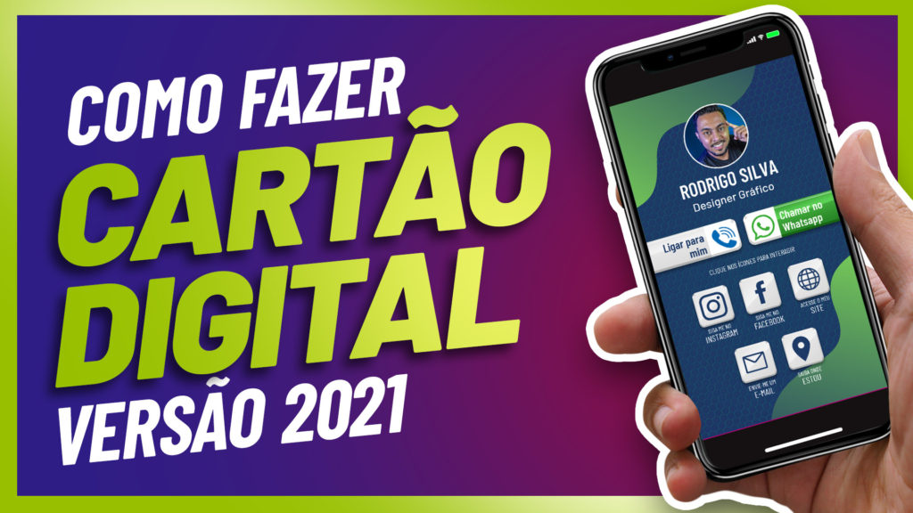 Template de Cartão de Visitas Digital 2021 Materiais Design de